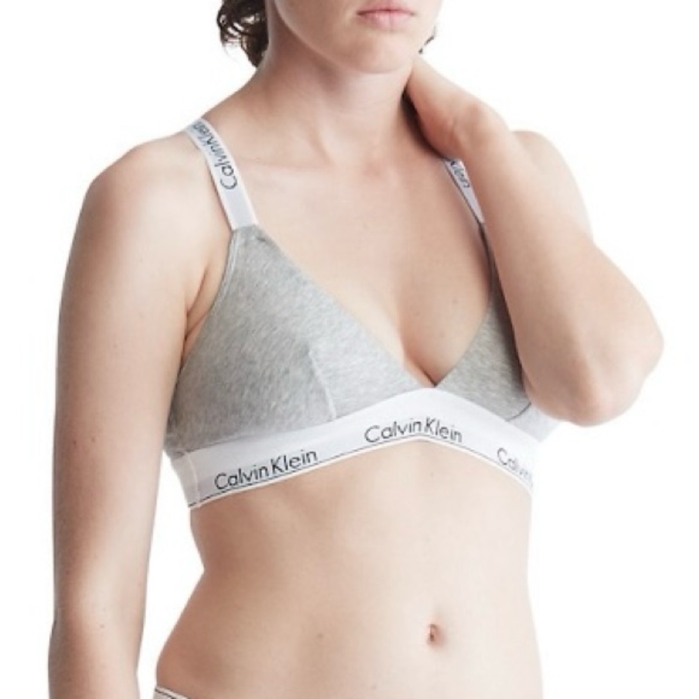 Calvin Klein triangle convertible cotton bralette Sz M nwt